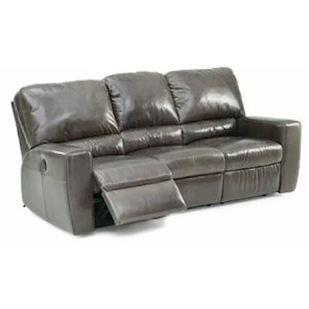 Contemporary Double Reclining Sofa with Track Arms